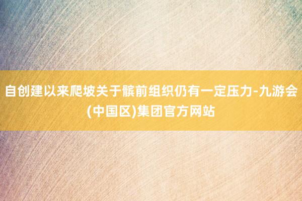 自创建以来爬坡关于髌前组织仍有一定压力-九游会(中国区)集团官方网站